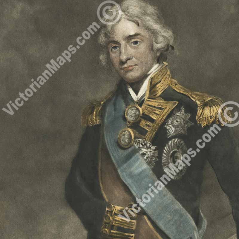 Admiral Horatio Lord Nelson - mezzotint portrait by C. Turner (after J. Hoppner), 1806 art print poster canvas gift