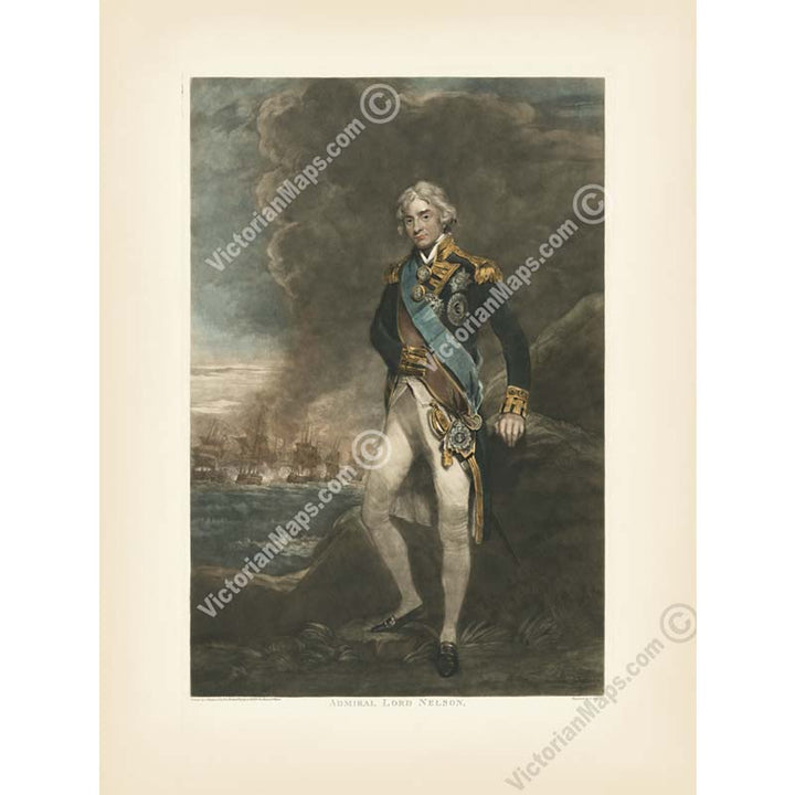 Admiral Horatio Lord Nelson - mezzotint portrait by C. Turner (after J. Hoppner), 1806 art print poster canvas gift