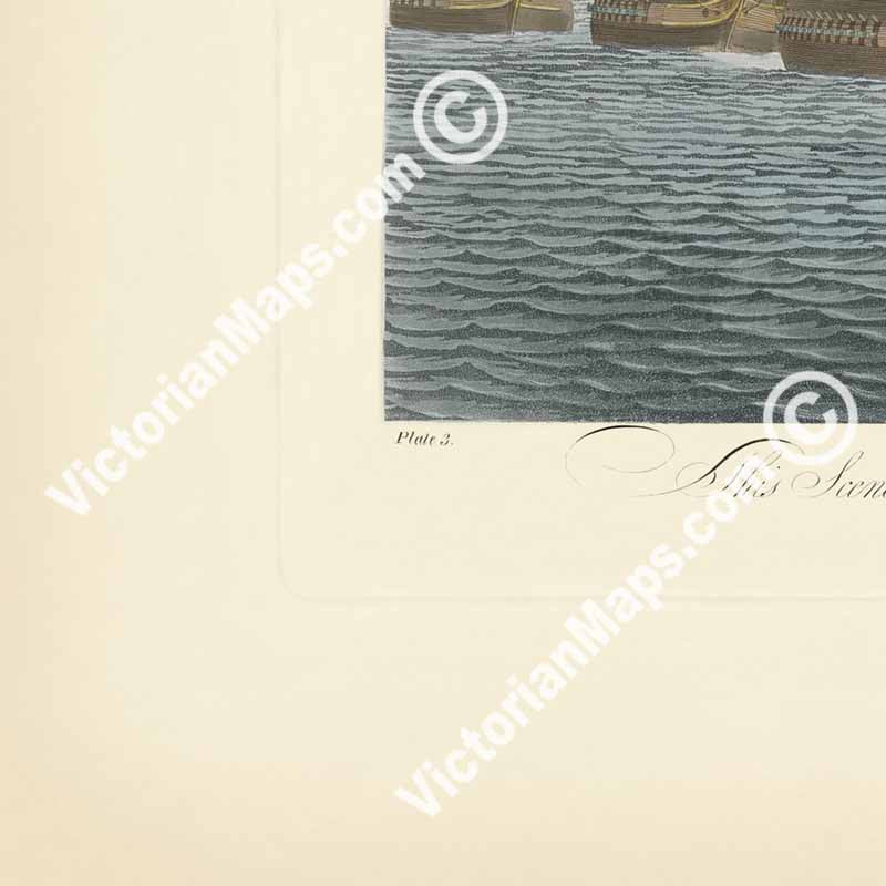 VICTORY of TRAFALGAR, in the VAN - Plate 3 - hand-coloured engraving by Robert Dodd, 1843 art print poster canvas gift