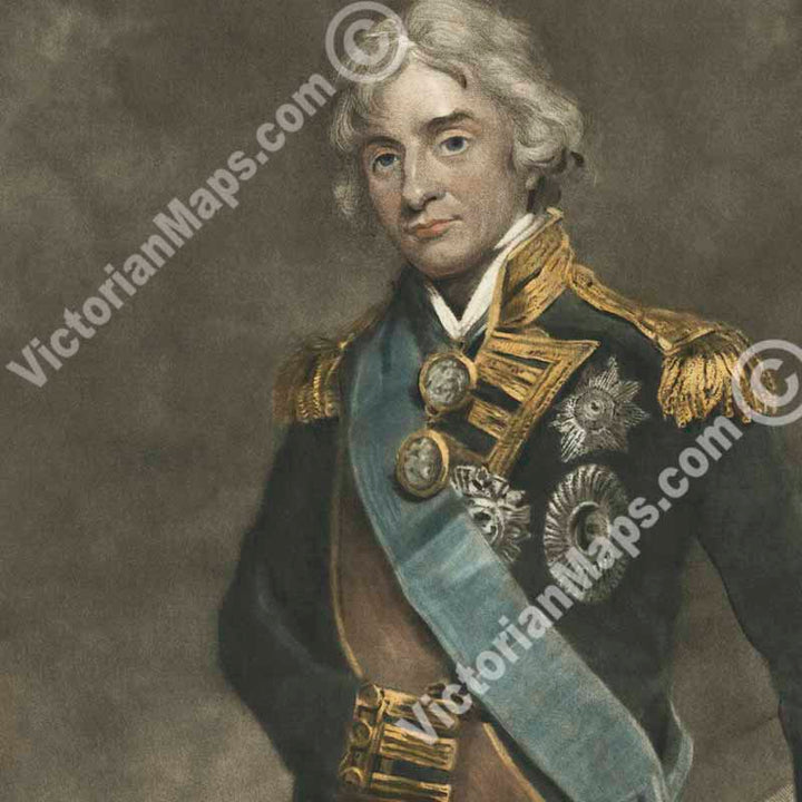 Admiral Horatio Lord Nelson - mezzotint portrait by C. Turner (after J. Hoppner), 1806 art print poster canvas gift