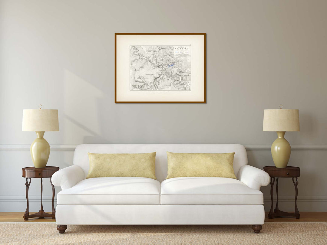 Battle of Auerstedt (Auerstadt) 14 October 1806. An engraved and hand-coloured map 41, A. K. Johnston, Atlas to Alison's History of Europe, 1850 art print poster canvas gift