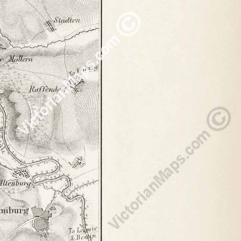 Battle of Auerstedt (Auerstadt) 14 October 1806. An engraved and hand-coloured map 41, A. K. Johnston, Atlas to Alison's History of Europe, 1850 art print poster canvas gift