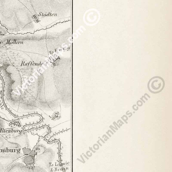 Battle of Auerstedt (Auerstadt) 14 October 1806. An engraved and hand-coloured map 41, A. K. Johnston, Atlas to Alison's History of Europe, 1850 art print poster canvas gift