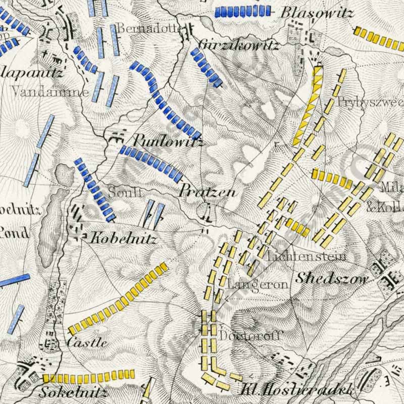 Battle of Austerlitz 2nd December 1805 An engraved and hand-coloured map 37, A. K. Johnston, Atlas to Alison's History of Europe, 1850 art print poster canvas gift