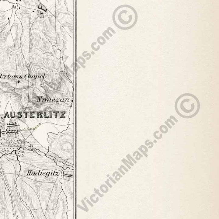 Battle of Austerlitz 2nd December 1805 An engraved and hand-coloured map 37, A. K. Johnston, Atlas to Alison's History of Europe, 1850 art print poster canvas gift