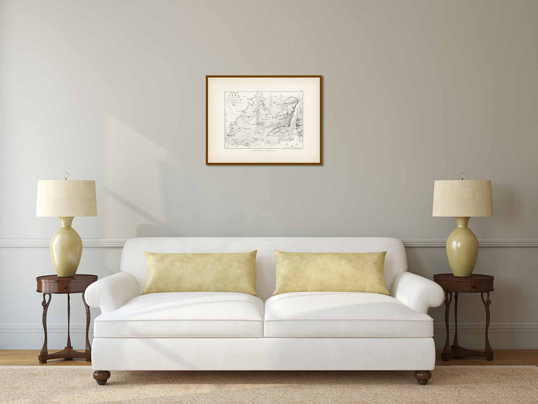 Battle of Jena 14 October 1806. An engraved and hand-coloured map 40, A. K. Johnston, Atlas to Alison's History of Europe, 1850 art print poster canvas gift