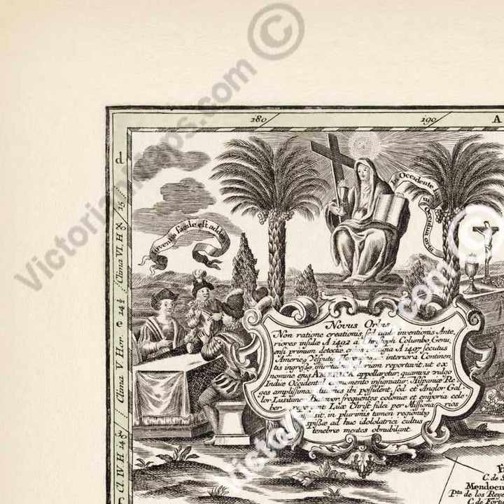 Novus Orbis Sive America Meridionalis et Septentrionalis - an early map of North & South America by Matthaus Seutter, 1730 art print poster canvas gift
