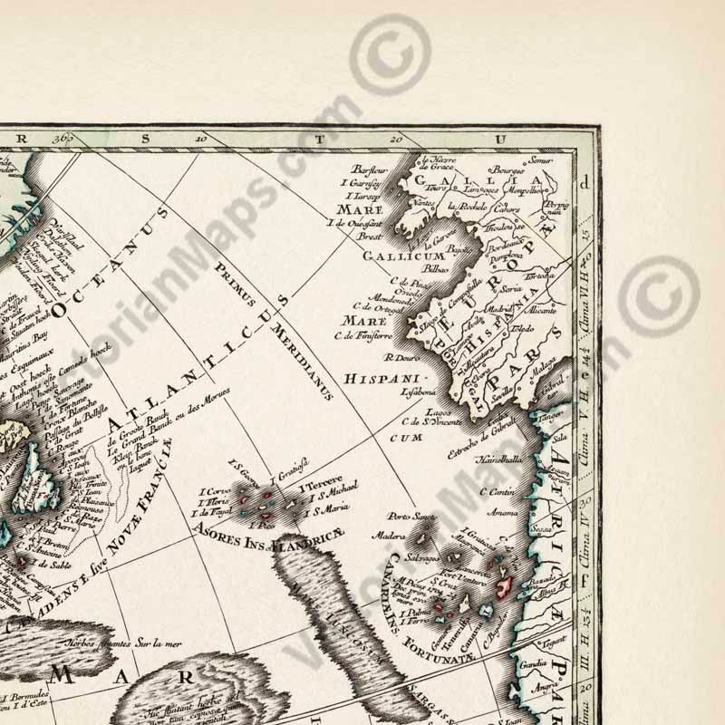 Novus Orbis Sive America Meridionalis et Septentrionalis - an early map of North & South America by Matthaus Seutter, 1730 art print poster canvas gift