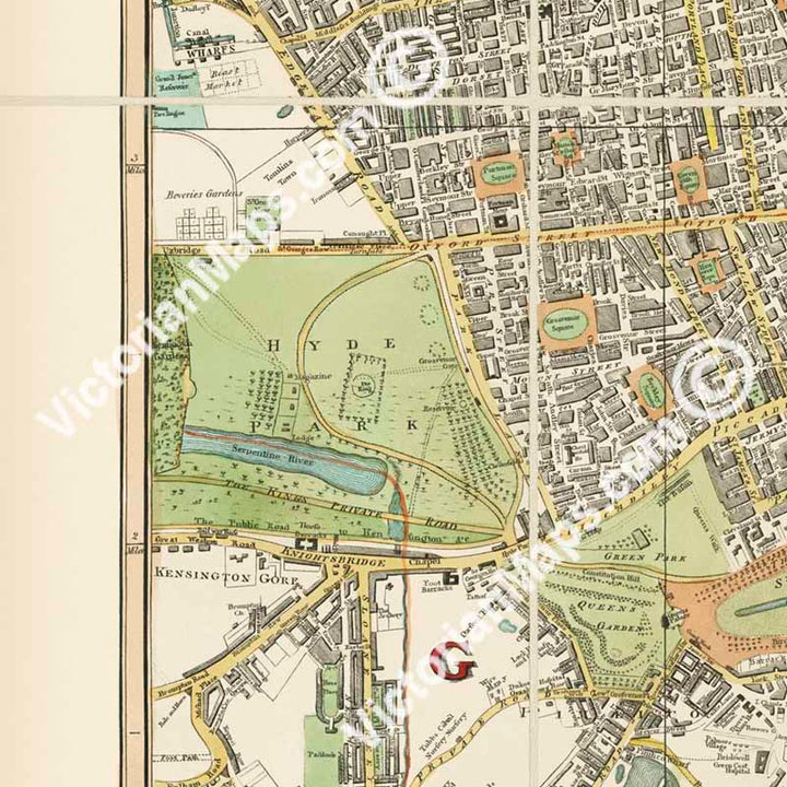 Langley & Belch's New Map of London, 1812 - Pictorial engraved hand-coloured folding map of 19c. London in times of Waterloo, Wellington and Napoleon art print poster gift