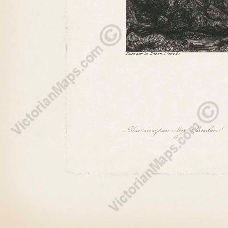 Battle of Austerlitz 1805 Bataille d'Austerlitz Napoleon Bonaparte antique engraving by Sandox & Blanchard, after François Gérard, 1848