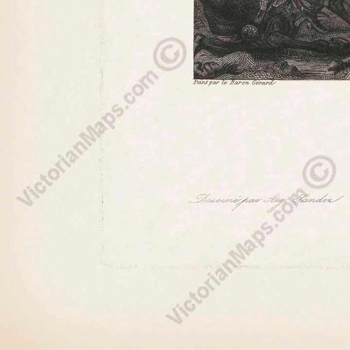 Battle of Austerlitz 1805 Bataille d'Austerlitz Napoleon Bonaparte antique engraving by Sandox & Blanchard, after François Gérard, 1848