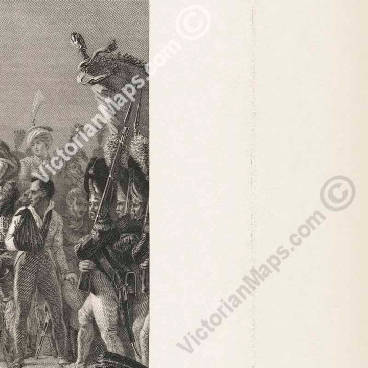 Battle of Austerlitz 1805 Bataille d'Austerlitz Napoleon Bonaparte antique engraving by Sandox & Blanchard, after François Gérard, 1848