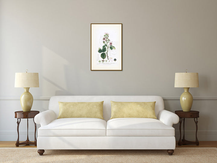 Common Blackberry Rubus fruticosus flowering plant, Victorian botanical print by W. Baxter, 1830 art poster canvas gift