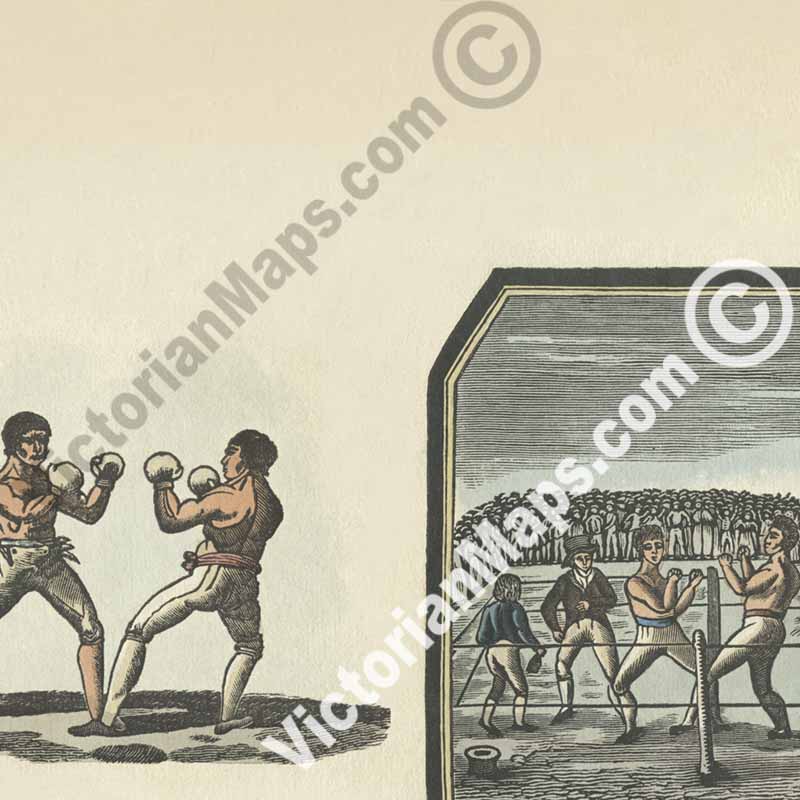 Boxing RULES to be observed in all battles on the stage, engraved broadside print, 1743 art poster canvas gift