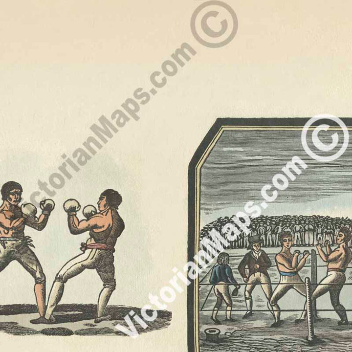 Boxing RULES to be observed in all battles on the stage, engraved broadside print, 1743 art poster canvas gift