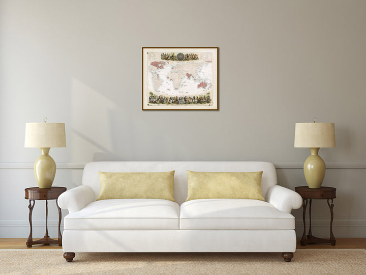 British Empire throughout the World - a map of the British Empire by A. Fullarton, 1862 art print poster canvas gift