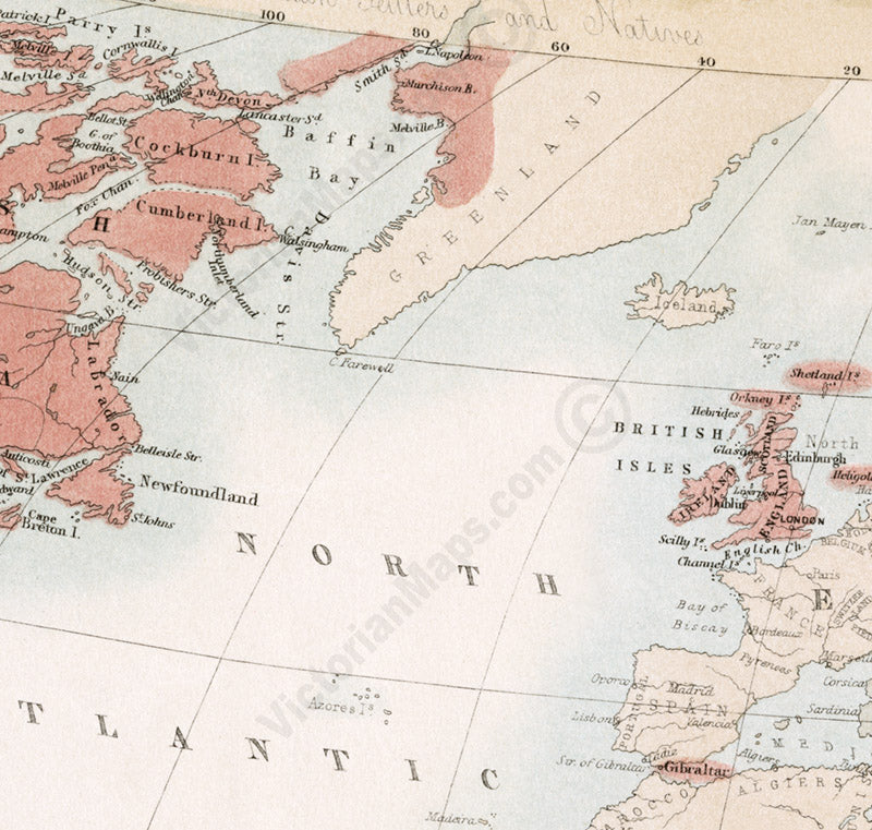 British Empire throughout the World - a map of the British Empire by A. Fullarton, 1862 art print poster canvas gift