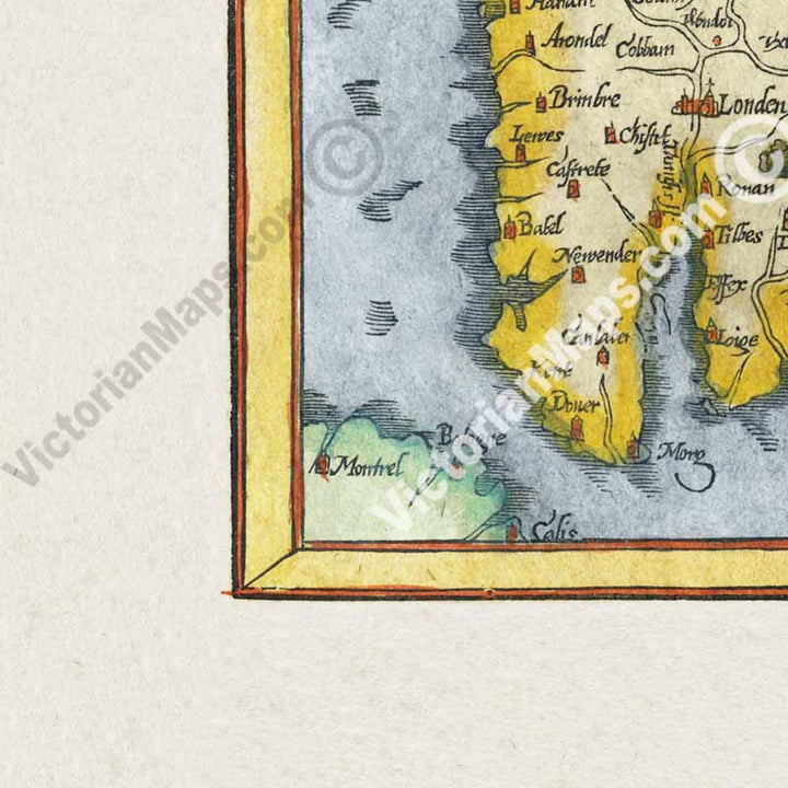 British Isles Great Britain - an early woodblock engraved map by Sebastian Munster, 1544 art print poster canvas gift