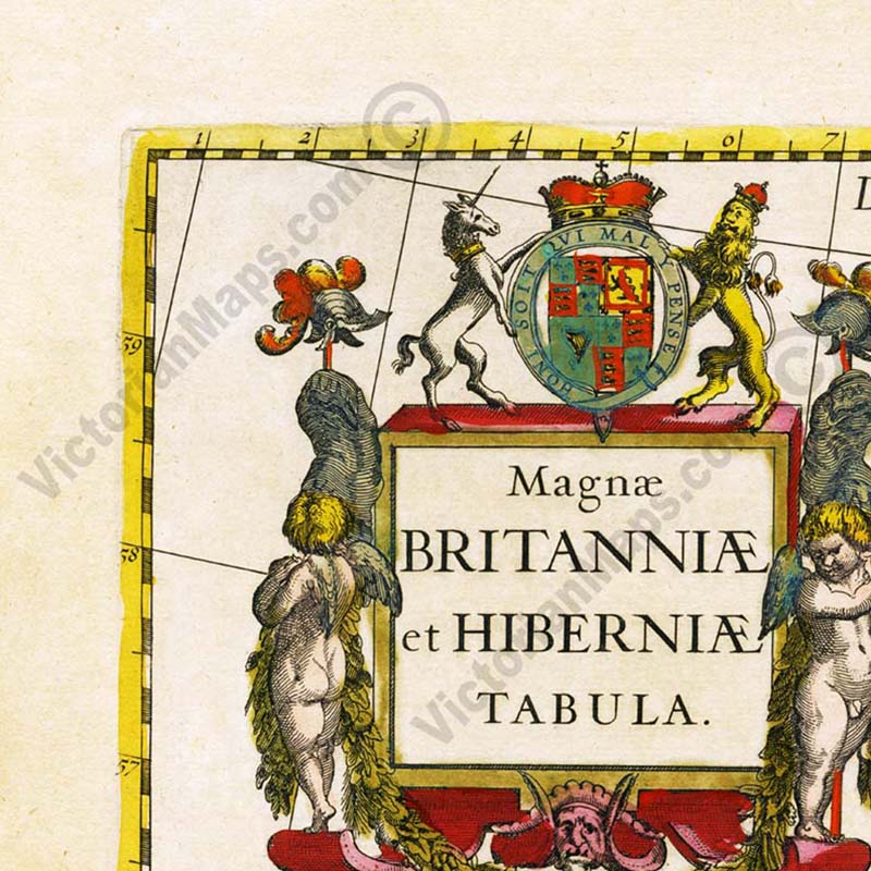 Magnae Britanniae et Hiberniae Tabula - British Isles map by Janssonius & Hondius, 1638 art print poster canvas gift