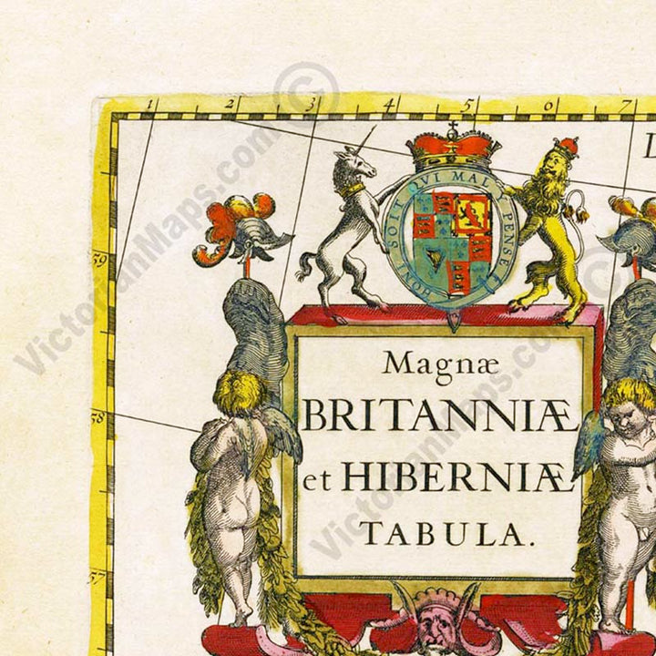 Magnae Britanniae et Hiberniae Tabula - British Isles map by Janssonius & Hondius, 1638 art print poster canvas gift