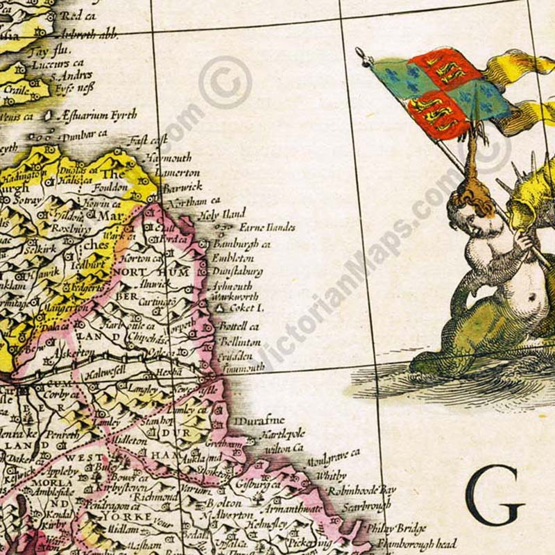 Magnae Britanniae et Hiberniae Tabula - British Isles map by Janssonius & Hondius, 1638 art print poster canvas gift