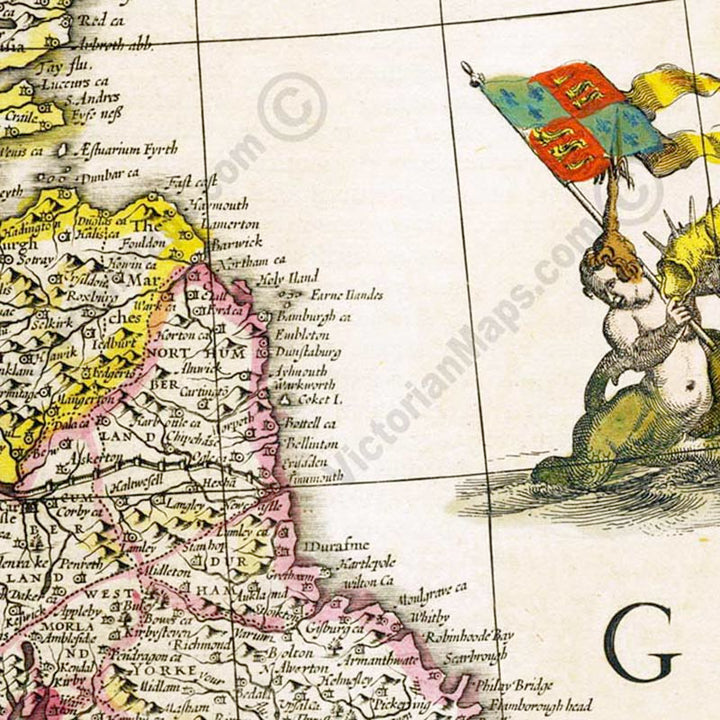 Magnae Britanniae et Hiberniae Tabula - British Isles map by Janssonius & Hondius, 1638 art print poster canvas gift