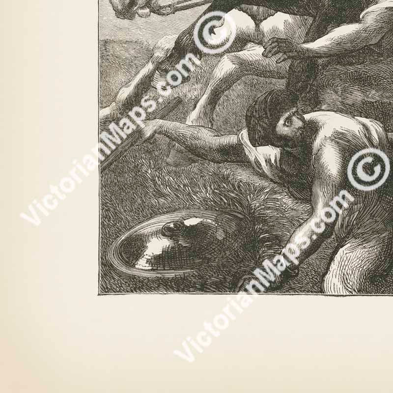 CRUSADERS from a painting by Sir John Gilbert - double-page engraved illustration Harper's Weekly magazine 1876 art print poster canvas gift