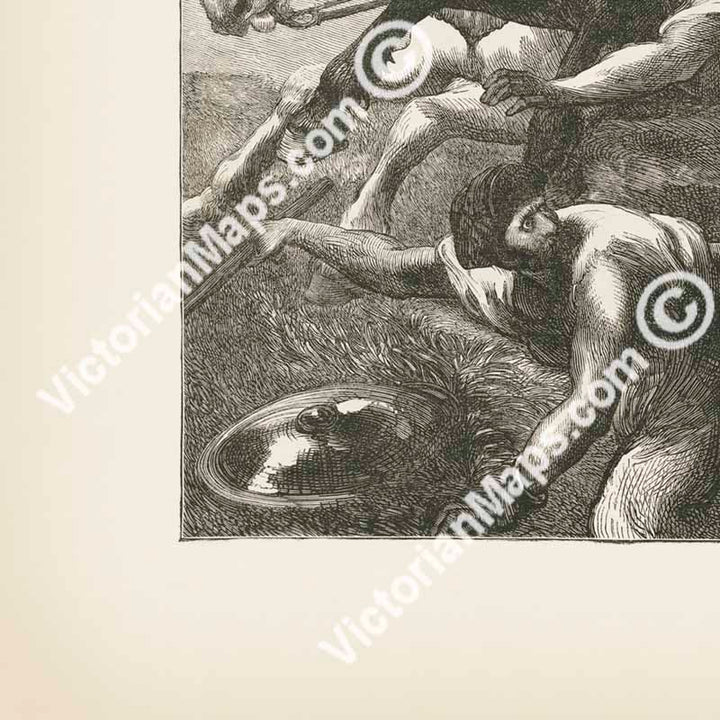 CRUSADERS from a painting by Sir John Gilbert - double-page engraved illustration Harper's Weekly magazine 1876 art print poster canvas gift