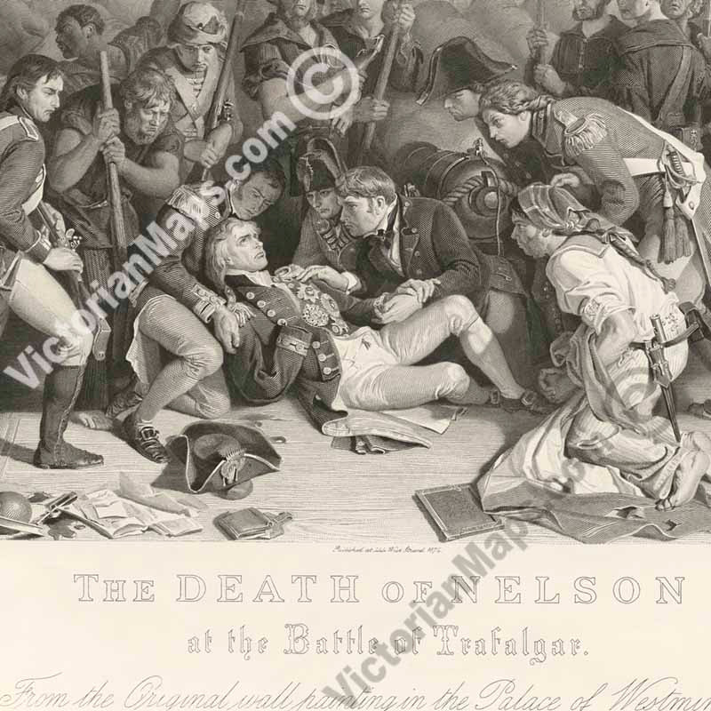 Wellington and Blucher, meeting after the Waterloo Battle - a panoramic print by Lumb Stocks  after Daniel Maclise, 1872 art poster canvas gift