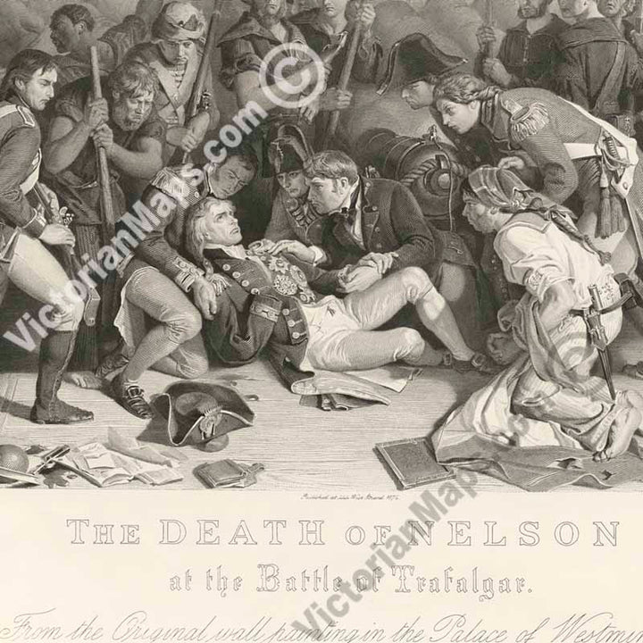 Wellington and Blucher, meeting after the Waterloo Battle - a panoramic print by Lumb Stocks  after Daniel Maclise, 1872 art poster canvas gift