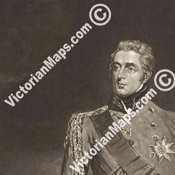 Field Marshall Duke of Wellington, K.G. K.B. - mezzotint portrait by G. Clint (after J. Hoppner), published T. Palser, 1814 art print poster canvas gift