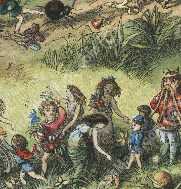 Triumphal March of the Elf-King - an illustration by R. Doyle 1870 from a book: In Fairyland: A series of Pictures from the Elf-World art print poster canvas gift