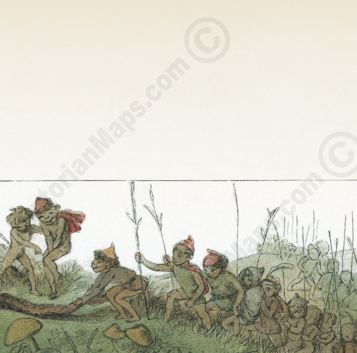 Triumphal March of the Elf-King - an illustration by R. Doyle 1870 from a book: In Fairyland: A series of Pictures from the Elf-World art print poster canvas gift