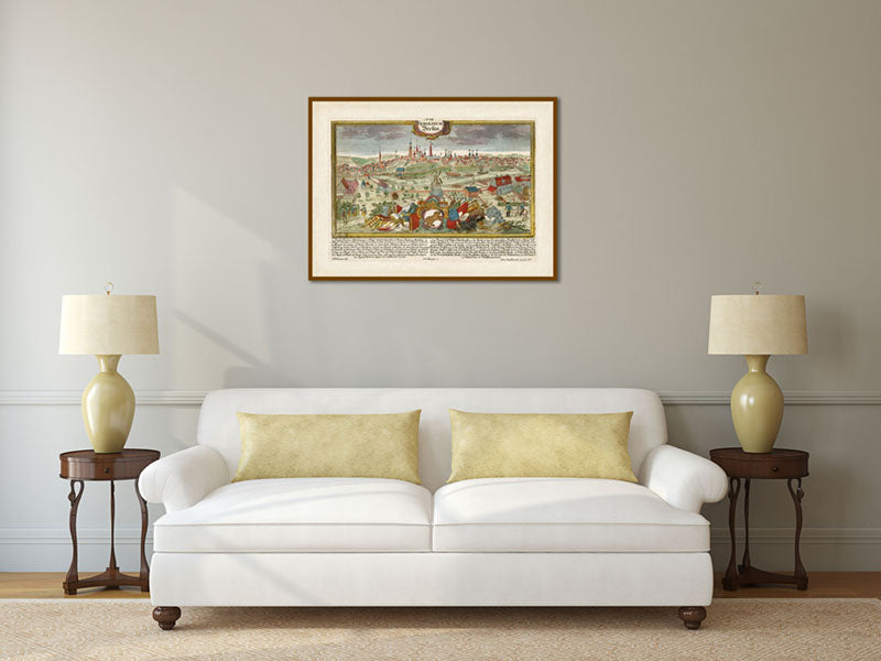 BERLIN / BEROLINUM - a panoramic cityscape print by M. Engelbrecht, 1720