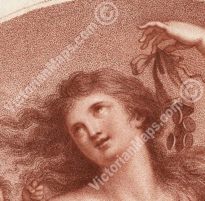 FORTUNE goddess - an engraved print by Cipriani & Bartolozzi, 1783 art poster canvas gift