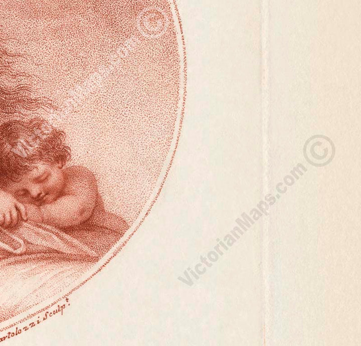 FORTUNE goddess - an engraved print by Cipriani & Bartolozzi, 1783 art poster canvas gift