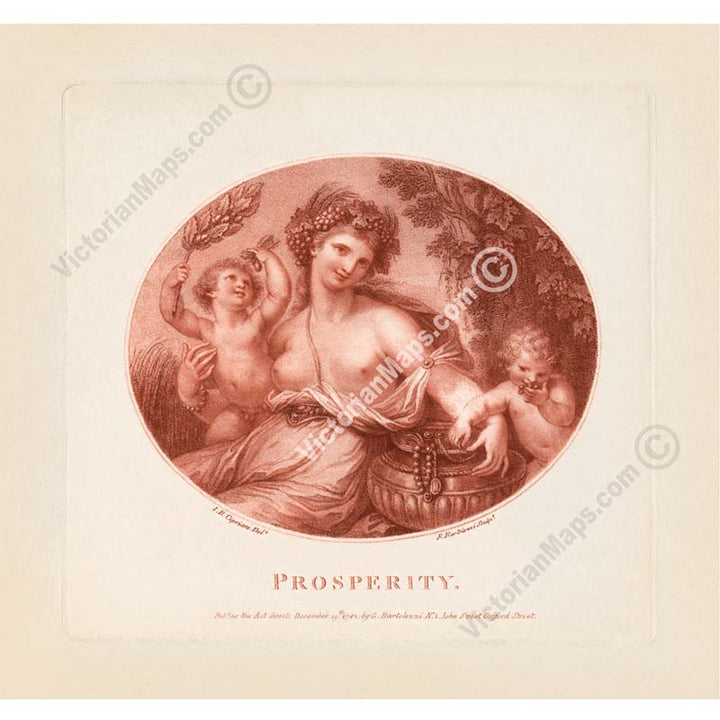 Prosperity Goddess - an engraved print by Cipriani & Bartolozzi, 1783 art poster canvas gift