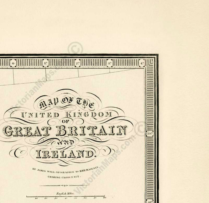 Geological map of United Kingdom of Great Britain & Ireland - a map of the British Isles by J. Wyld, 1844 art print poster canvas gift