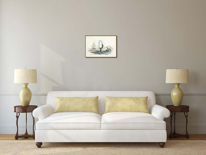 The Great Sea Serpent according to Hans Egede - an engraved hand-coloured print by W. Jardine, 1833 art poster canvas gift