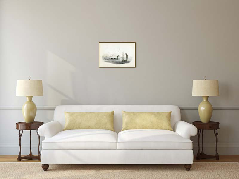 The Great Sea Serpent according to Pontoppidon - an engraved hand-coloured print by W. Jardine, 1833 art poster canvas gift