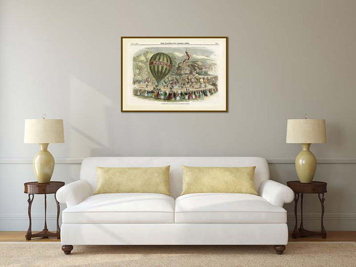 Juvenile Fete and Balloon Race at Cremorne Gardens, London - a print from a page of The Illustrated London News magazine,1859 art poster canvas gift
