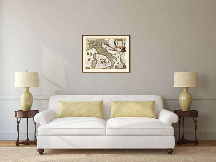 Italia Nuouamente piu perfetta... - a map of Italy by Janssonius & Hondius, 1638 art print poster canvas gift
