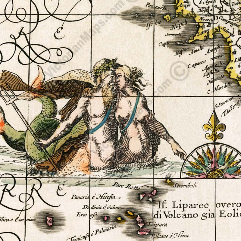 Italia Nuouamente piu perfetta... - a map of Italy by Janssonius & Hondius, 1638 art print poster canvas gift
