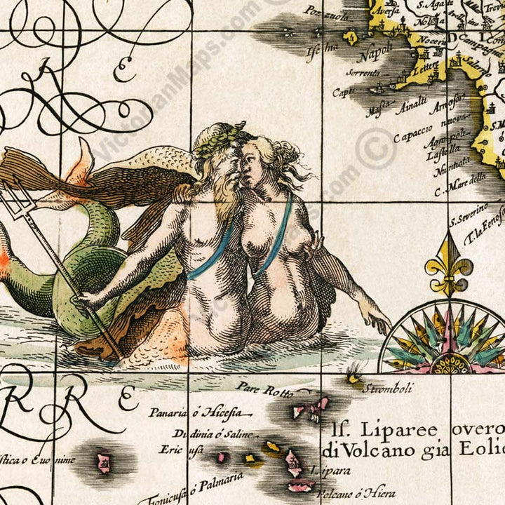 Italia Nuouamente piu perfetta... - a map of Italy by Janssonius & Hondius, 1638 art print poster canvas gift