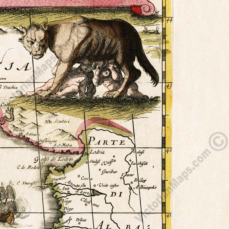 Italia Nuouamente piu perfetta... - a map of Italy by Janssonius & Hondius, 1638 art print poster canvas gift