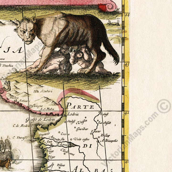 Italia Nuouamente piu perfetta... - a map of Italy by Janssonius & Hondius, 1638 art print poster canvas gift