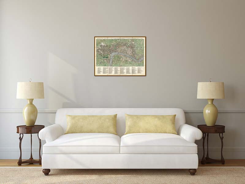 The London Guide, or pocket plan of London & Westminster - a Georgian folding map by J. Ellis, 1770 art print poster canvas gift