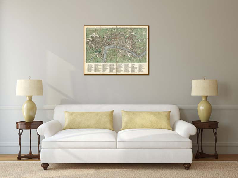The London Guide, or pocket plan of London & Westminster - a Georgian folding map by J. Ellis, 1770 art print poster canvas gift