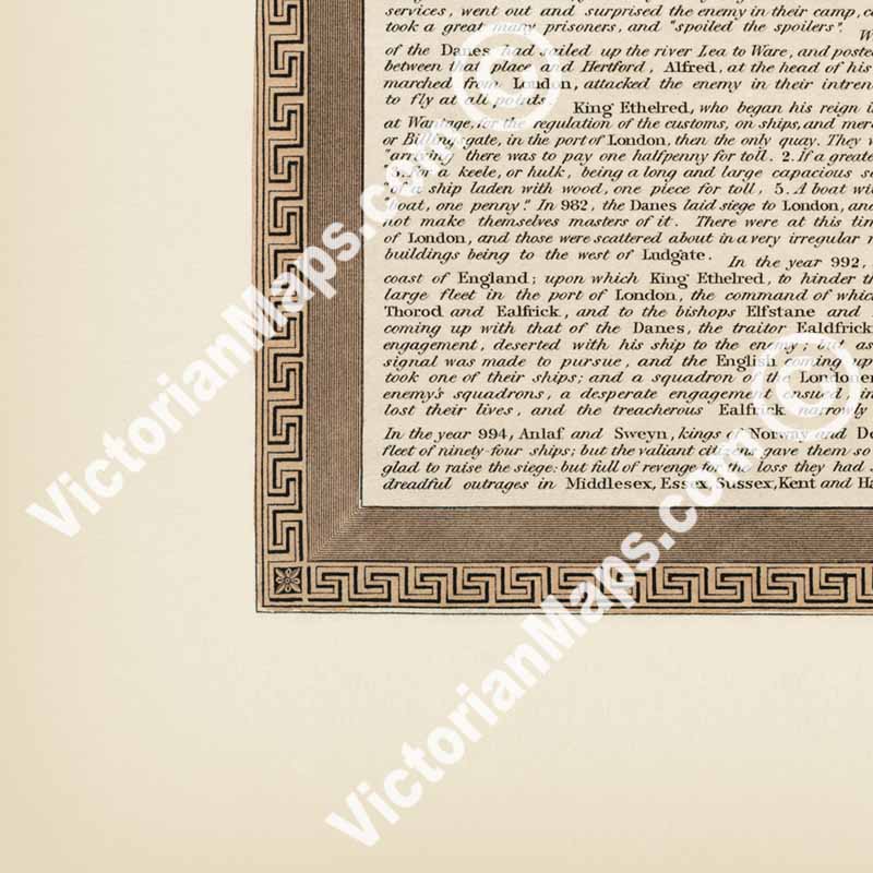 The City of London in the time of the Saxon Dynasty about the year One Thousand - an early map of London at the time of Saxons and Vikings by W. Darton, 1810 art print poster canvas gift