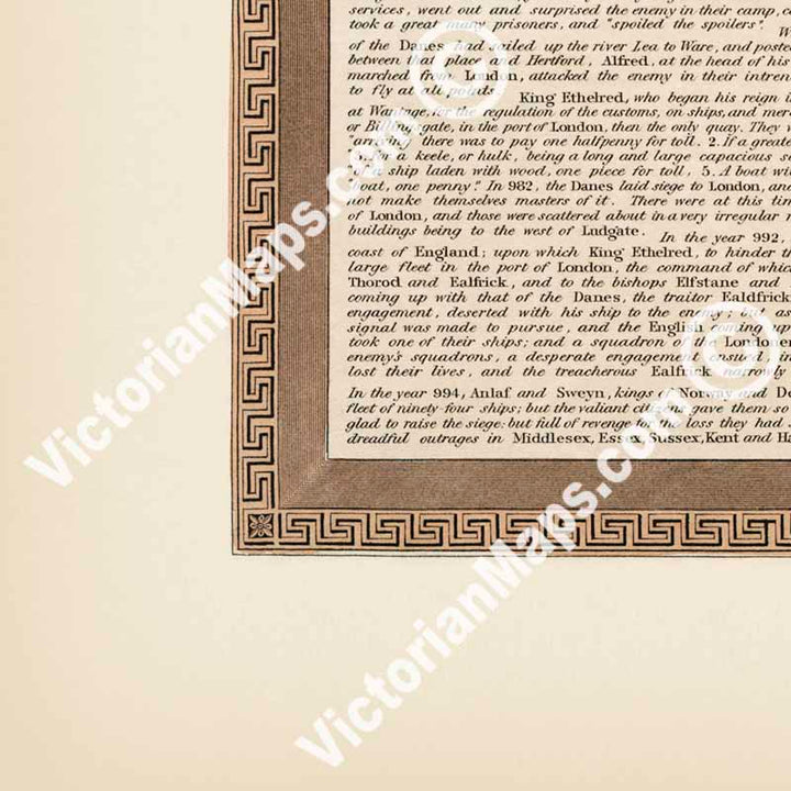 The City of London in the time of the Saxon Dynasty about the year One Thousand - an early map of London at the time of Saxons and Vikings by W. Darton, 1810 art print poster canvas gift